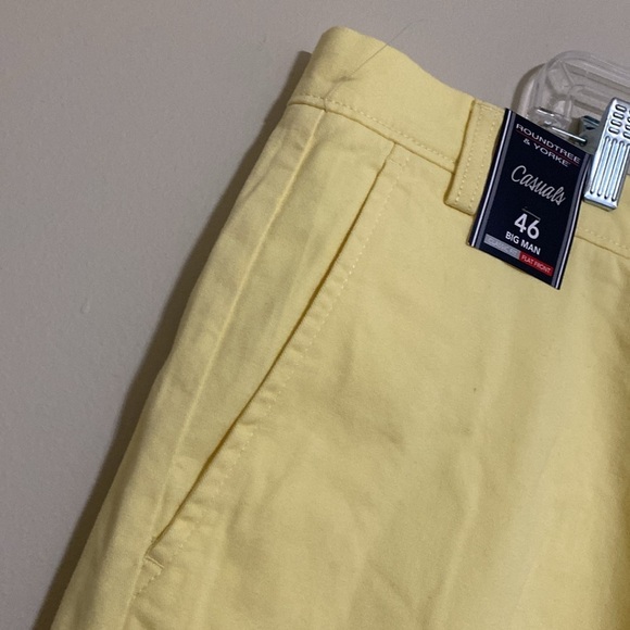Roundtree & Yorke Yellow butter Flat Front Shorts men 46 beach vacation resort - Picture 4 of 8